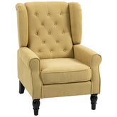 Kozy - Wingback Accent Chair, Retro Upholstered Button Tufted Occasional Chair for Living Room and Bedroom, Yellow