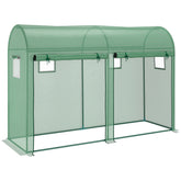 Outsunny Garden Plant Tomato Growth Greenhouse W/ Double Doors & 4 Windows PE Cover Steel Frame Green, 3L x 1W x 2H (m)