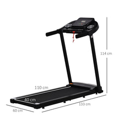 HOMCOM 1.5HP Treadmill, 12km/h Electric 1.5HP Motorised Running Machine, w/ 12 Programs, LED Display, for Home Gym Indoor Fitness | Aosom UK
