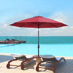 Outsunny Large Garden Umbrella Parasol, 2.6M Wide, UV Protection, Easy Open, Vibrant Red