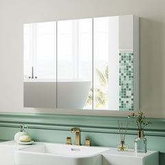 Kozy - Three-Mirror Bathroom Storage Cabinet - White