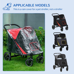 PawHut Rain Cover for Dog Pram, Stroller Buggy with Rear Entry