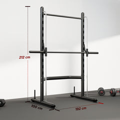 Kozy Adjustable Squat Rack, with Pull Up Bar, Barbell Bar for Home Gym