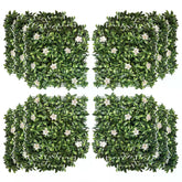 Outsunny 12PCS Artificial Boxwood Wall Panels 20" x 20" Rhododendron Privacy Fence Screen Faux Hedge Greenery Backdrop for Garden | Aosom UK