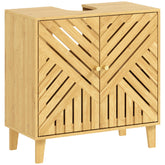 Kozy - Bamboo Bathroom Under Sink Cabinet with Adjustable Shelf for Basin without Pedestal - Natural