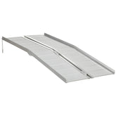 HOMCOM Folding Wheelchair Ramp, Textured Aluminum, 183x72 cm, Portable Threshold Ramp for Scooter & Steps, Silver. | Aosom UK