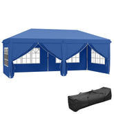 Outsunny 3 x 6m Garden Heavy Duty Water Resistant Pop Up Gazebo Marquee Party Tent Wedding Canopy Awning-Blue | Aosom UK