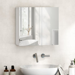Kozy Double-Door Bathroom Mirror Cabinet - White