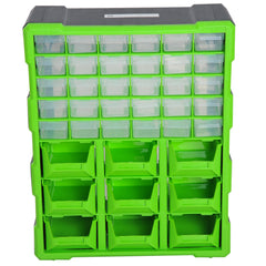 Kozy Plastic 39 Drawer Parts Organiser Wall Mount Storage Cabinet Garage Small Nuts Bolts Tool Clear