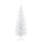 HOMCOM 5T Artificial Pine Pencil Slim Tall Christmas Tree with Branch Tips Xmas Holiday Décor with Stand White | Aosom UK