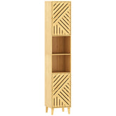Kozy - Multi-Storage Bamboo Door Bathroom Cabinet - Natural Finish