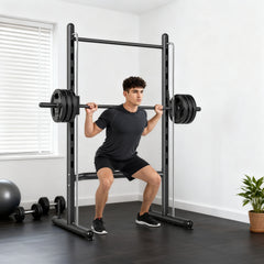 Kozy Adjustable Squat Rack, with Pull Up Bar, Barbell Bar for Home Gym