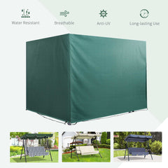 Kozy Patio 3 Seater Swing Chair Bench Cover Outdoor Garden Furniture Rain Protection Cover Protector Waterproof Anti-UV, 215L x 155W x 150Hcm, Dark Green