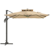 Kozy 3 x 3(m) Aluminium Sun Square Canopy Top w/ Adjustable Pole Angle Khaki