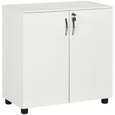 Kozy Two-Tier Locking Office Storage Cabinet - White