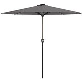 Outsunny Waterproof Patio Parasol with Solar-Powered LED Lights, Crank Handle Outdoor Umbrella, Charcoal Grey