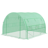 Outsunny Walk-in Polytunnel Greenhouse: With Roll-up Sidewalls, Zipped Door & 6 Ventilation Windows for Plant Growth, 3x3x2m, Green | Aosom UK