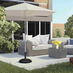 Kozy 25 kg Parasol Base, Heavy Duty Concrete Patio Umbrella Stand with Adjustable Knob, 49 cm Round Garden Parasol Holder for 35 to 48 mm Poles, Black