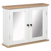 Kozy Bathroom Mirror Cabinet Wall Mounted Storage Cupboard with Double Door and Adjustable Shelf, White