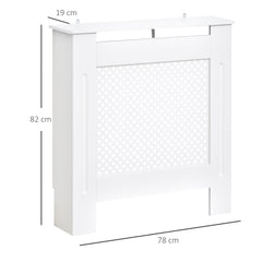 HOMCOM Modern Radiator Cover, Wooden Heating Cabinet, Grill Style Diamond Design, Painted White, Small | Aosom UK