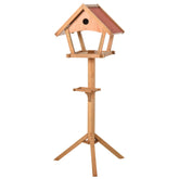 Kozy Wooden Bird Table Freestanding Feeding Station for Garden Outside ,139H cm, Natural