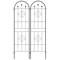 Outsunny Metal Trellis Set of 2, Garden Trellis for Climbing Plants Support Frames, Arrow Design