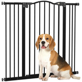 PawHut Dog Gate Baby Gates for Dogs Pet Gate with Metal Adjustable Frame & Double Locking System, 74-100Wcm, Black | Aosom UK