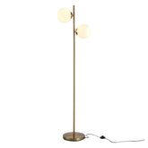 Kozy 2 Lights Tree Floor Lamp for Living Room with Globe Lampshade, Standing Lamp for Bedroom, Bulb not Included, Gold Tone
