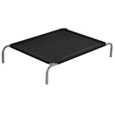Kozy Elevated Pet Bed Cooling Raised Cot Style Bed for Large Medium Sized Dogs with Non-slip Pads Steel Frame Breathable Mesh Fabric, 110 x 75 x 20 cm - Black