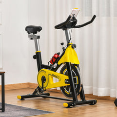Kozy Exercise Bike, with 6kg Flywheel Belt Drive, Adjustable Resistance, LCD Display - Yellow