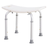 Kozy Height Adjustable Bath Stool, Aluminium Shower Stool with Non-Slip Pads for Elderly, Disabled, Seniors, Pregnant, White