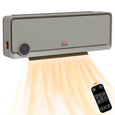 Kozy - Wall Downflow Heater 2 Heat and Fan 1000W/2000W, Electric Space Heater with Timer Remote Oscillating, for Bedroom Home Office, Grey