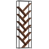 Kozy 10 Shelf Industrial-Style Bookshelf - Black/Brown