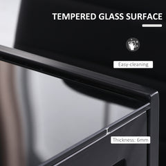 Kozy Modern Rectangular Dining Table for 4 People Glass Kitchen Table with Tempered Glass Top and Metal Legs for Dining Room, Living Room (Chairs Not Included)