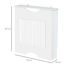 Kozy Painted MDF Radiator Cover Heater Cabinet Modern Slatted Home Furniture Living Room Bedroom Worktop White 82H x 78W x 19D