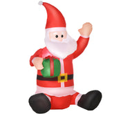 Kozy 4ft Inflatable Christmas Santa Claus Gift with LED Xmas Décor Holiday Outdoor Yard Decoration