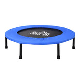 Kozy 36" Mini Fitness Trampoline Home Gym Yoga Exercise Rebounder Indoor Outdoor Jumper with Safety Pad, Support Up to 100 KG, Blue and Black