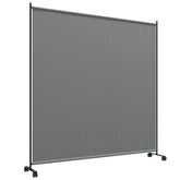Outsunny Decorative Garden Partition Screen, 6FT Portable Privacy Screen w/ Lockable Wheels, Single Freestanding Metal Room Divider Panel | Aosom UK