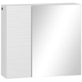 Kozy Bathroom Cabinet with Mirror, Double Door Wall Mounted Storage Cupboard Organizer with Adjustable Shelves, White