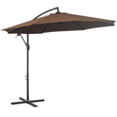 Outsunny 3M Brown Cantilever Umbrella, Hanging Banana Parasol, Steel Frame, for Patio Sun Shade | Aosom UK