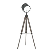HOMCOM Tripod Floor Lamp: Industrial Vintage Spotlight with Wooden Legs for Living Room & Bedroom, E27 Base | Aosom UK