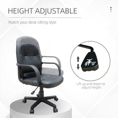HOMCOM Swivel Executive Office Chair, PU Leather Computer Desk Chair, Gaming Seater, Home Office Chair, Ergonomic Design, Black | Aosom UK