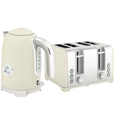 Kozy Retro 3000W Kettle and Toaster Set - Grey