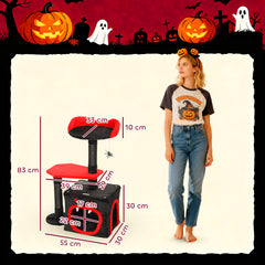 Kozy - Cat Tree, Gothic Cat Tower with Scratching Posts, Cute Condo, Coffin Platform, Bed and Spider Toy, Halloween