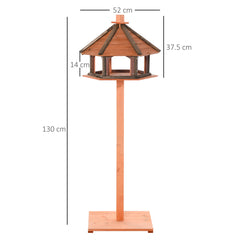 Kozy 130cm Wooden Bird Table, Feeding Station with Roof for Outdoor, Brown