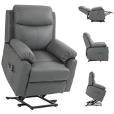HOMCOM Riser Recliner Chairs Power Recliner Chair for the Elderly, Lift Chair with Remote Control, Side Pockets, Charcoal Grey | Aosom UK