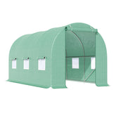 Kozy 4.5m x 2m x 2m Walk-in Tunnel Greenhouse Garden Plant Growing House with Door and Ventilation Window, Green