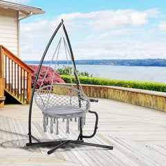 Kozy Hammock Chair Stand Only Construction Heavy Duty Metal C-Stand for Hanging Hammock Chair Porch Swing Indoor or Outdoor Use