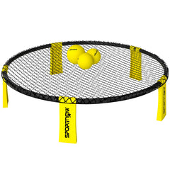 Kozy Spike Ball Set, Mini Beach Games Set with Net, 3 Balls and Ball Pump, Portable with Carrying Bag for Outdoor Team Sports, Yellow
