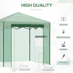 Kozy Pop-up Small Greenhouse, Outdoor Walk-in Tomato Greenhouse with Carrying Bag, PE Cover, Steel Frame, Green, 2.4L x 1.8W x 2.4H m